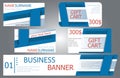 Templates banner design, gift cards, business cards. Set.