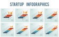 Templates for business projects, startup success for 3 4 5 6 7 8 9 10 positions, Conceptual infographics steps up stairs to the Royalty Free Stock Photo