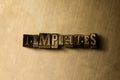 TEMPLATES - close-up of grungy vintage typeset word on metal backdrop Royalty Free Stock Photo