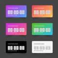 Templates colorful timer. Layouts elements social media countdown. Mockup stories stickers. Vector illustration.