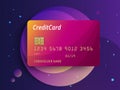 Templates of credit cards design. Vector plastic credit card or debit card