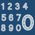 Templates for cutting out letters. Full set of numbers. May be used for laser cutting