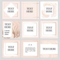 templates Frame square fluide art Gold Fashion Royalty Free Stock Photo