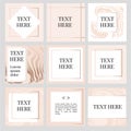 Templates Frame square fluide art instagram Gold Fashion