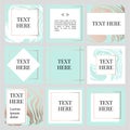 Templates Frame square fluide art instagram Gold Fashion Royalty Free Stock Photo