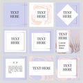 Templates Frame square fluide art instagram Gold Fashion