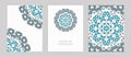 Templates for greeting and business cards, brochures, covers with floral motifs. Oriental pattern. Royalty Free Stock Photo