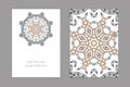 Templates for greeting and business cards, brochures, covers with floral motifs. Oriental pattern. Royalty Free Stock Photo