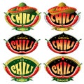 Templates labels for sauce chili