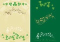 Templates for music events - A4 vector musical background with green leaves of clover - st patrick holiday Royalty Free Stock Photo