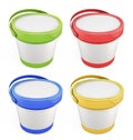 Templates for putty buckets with lids assorted colors