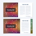 Templates for square brochure. Leaflet cover presentation. Business, science, technology design book layout. Scientific Royalty Free Stock Photo