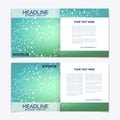 Templates for square brochure. Leaflet cover presentation. Business, science, technology design book layout. Scientific Royalty Free Stock Photo