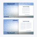 Templates for square brochure. Leaflet cover presentation. Business, science, technology design book layout. Scientific Royalty Free Stock Photo