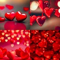 Templates for Valentine\'s Day. Romantic Decorative red Heart Shaped Petals. Royalty Free Stock Photo