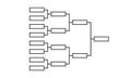 Templates of vector tournament brackets for 15 teams. Blank bracket template Royalty Free Stock Photo