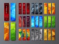 Templates of vertical web banners with a polygonal color background Royalty Free Stock Photo