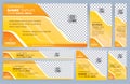 Set of Yellow Web banners templates