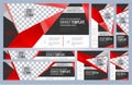 Set of Red Web banners templates Coverpage