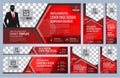 Set of Red Web banners templates Coverpage