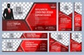 Set of Red Web banners templates Coverpage Royalty Free Stock Photo