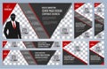 Set of Red Web banners templates Coverpage