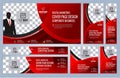 Set of Red Web banners templates Coverpage Royalty Free Stock Photo