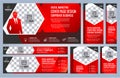 Set of Red Web banners templates Coverpage Royalty Free Stock Photo