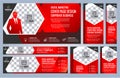 Set of Red Web banners templates Coverpage