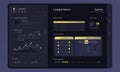 League table game competitions on dashboard admin panel interface with dark mode concept Royalty Free Stock Photo