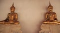 Gold Buddhas With Smiling Face And Wall Royalty Free Stock Photo