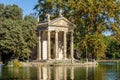 Temple of Aesculapius in gardens of Villa Borghese, Rome, Italy Royalty Free Stock Photo
