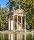 Temple of Aesculapius in gardens of Villa Borghese, Rome, Italy Royalty Free Stock Photo