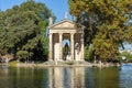 Temple of Aesculapius in gardens of Villa Borghese, Rome, Italy Royalty Free Stock Photo