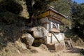 Temple along the footpath to the Tiger's Nest, Paro, Bhutan Royalty Free Stock Photo