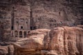 Temple in ancient and mystery city of Petra, Jordan. Travel, vacation and tourism concept