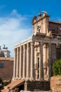 Temple of Antoninus and Faustina at the Roman Forum in Rome Royalty Free Stock Photo