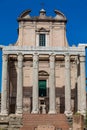 Temple of Antoninus and Faustina at the Roman Forum in Rome Royalty Free Stock Photo