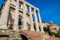 Temple of Antoninus and Faustina at the Roman Forum in Rome Royalty Free Stock Photo