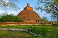 Temple in Anuradhapura, Sri Lanka. Mahatupa big Dagoba in Anuradhapura at sunset, Unesco, Sri Lanka, Asia. Jetavanaramaya dagoba i