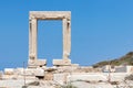 Temple of Apollo ancient ruins in Naxos island, Cyclades, Greece. Famous landmark of Portara in Chora Town. Royalty Free Stock Photo