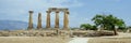 Temple of Apollo, Corinth, Greece, banner format Royalty Free Stock Photo