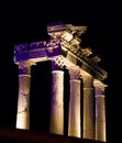 Temple of Apollo at night, Side, Turkey Royalty Free Stock Photo
