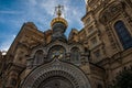 Temple of Assumption. Located in Vasiliesvky Island. Saint Petersburg, Russia. Royalty Free Stock Photo