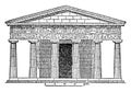 Temple at Assus, It is situated in Mount Ida in Phrygia, vintage engraving
