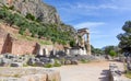 The Temple of Athena Pronaia in ancient Delphi, Greece. Royalty Free Stock Photo