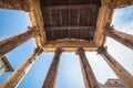 Temple Of Augustus in Pula in bottom view, Croatia