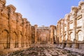 Temple of Bacchus interior, Heliopolis Roman ruins, Baalbek, Lebanon Royalty Free Stock Photo