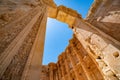 Temple of Bacchus. The ruins of the ancient city of Baalbek in Lebanon