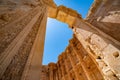 Temple of Bacchus. The ruins of the ancient city of Baalbek in Lebanon